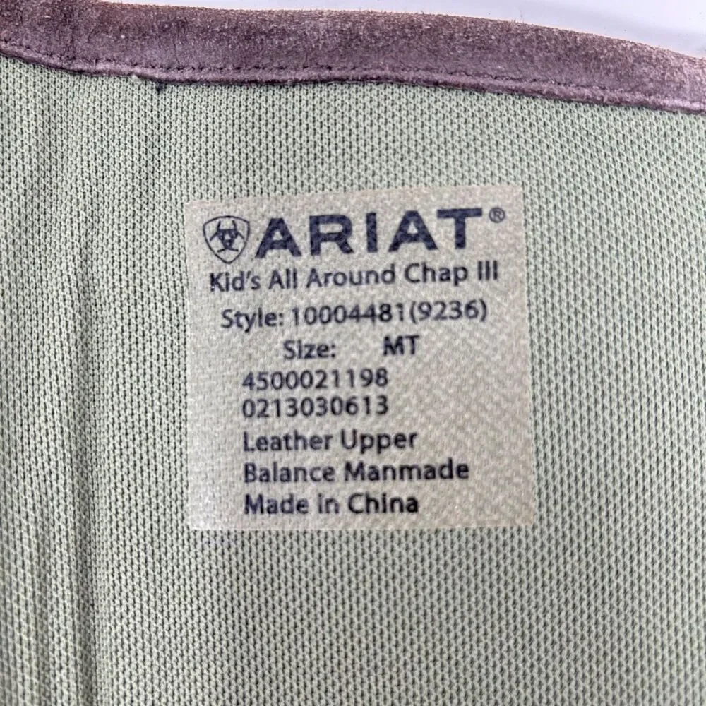 Ariat Kid's all Around Chap III Sz. MT Leather Chap Single